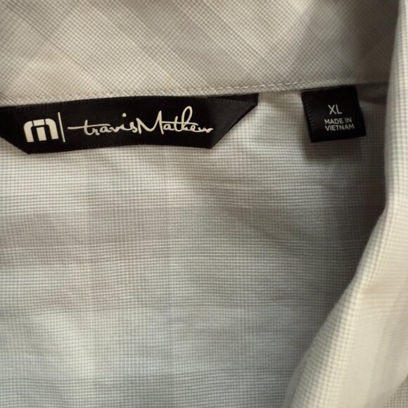 Travis Mathew Light Gray Plaid Short Sleeve Button-Up Shirt - Size XL - Picture 5 of 12